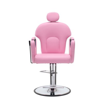 Barber Salon Chair for Hair Stylist, Height Adjustable Hydraulic Hair Reclining Salon Chairs, 360 Degrees Rotation, Multi-Function Shampoo Chair for Barbershop (PINK)