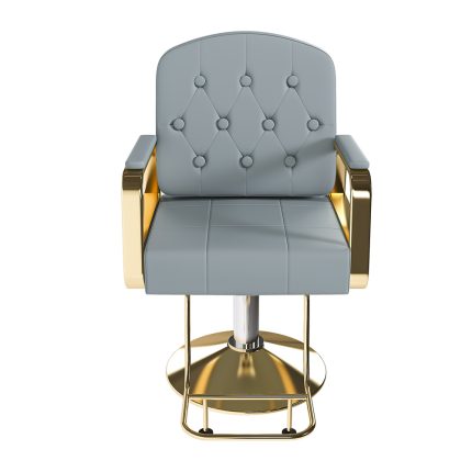 Hydraulic Salon Chair 360° Swivel - Professional Barber Stylist Chair with Pump, Non-Tilting Hairdressing Chair for Salon Tattoo Spa, Blue Gold Stylist Equipment (Single Pack)